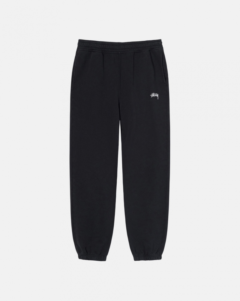 Stussy Overdyed Stock Logo Sweatpant Men Sweatpants Black | XGD-9217