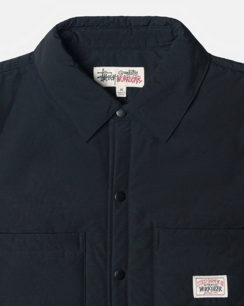 Stussy Padded Tech Over Shirt Men Shirt Jackets Black | AVJ-8736