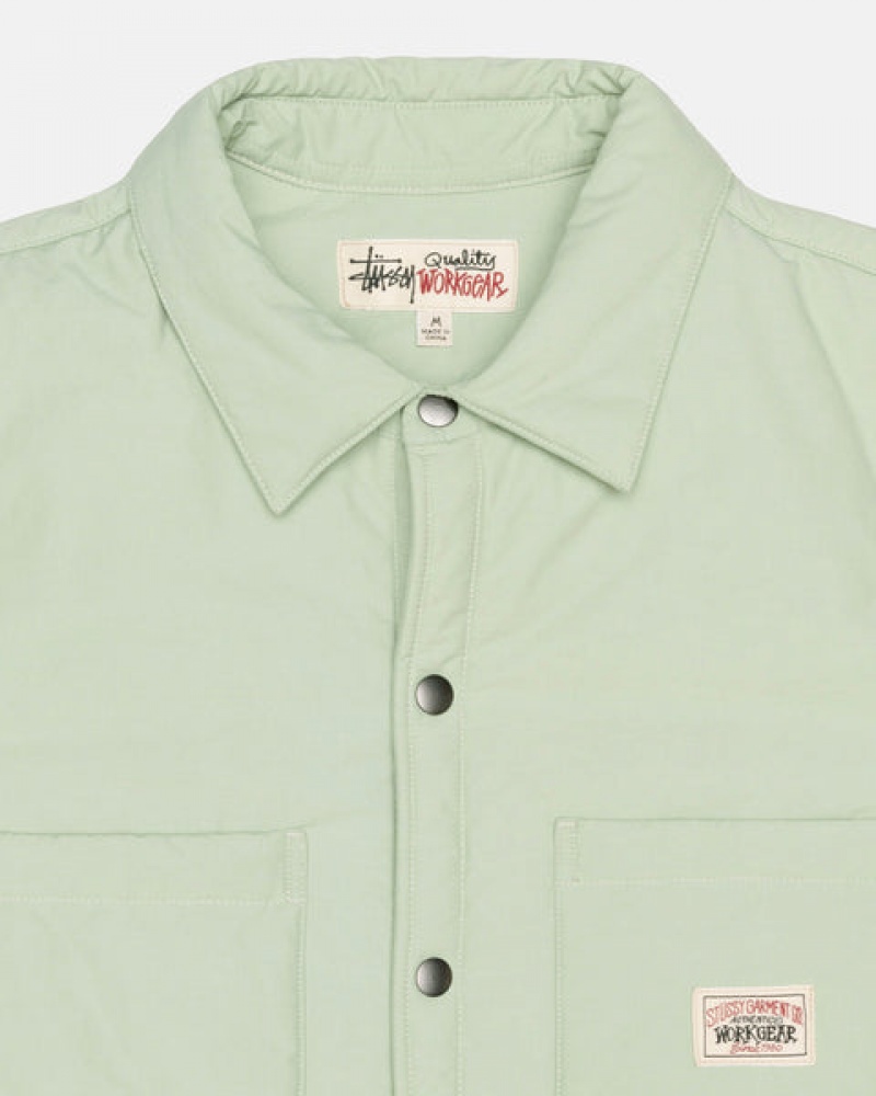 Stussy Padded Tech Over Shirt Men Shirt Jackets Green | OZK-4606