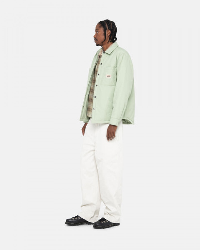 Stussy Padded Tech Over Shirt Men Shirt Jackets Green | OZK-4606