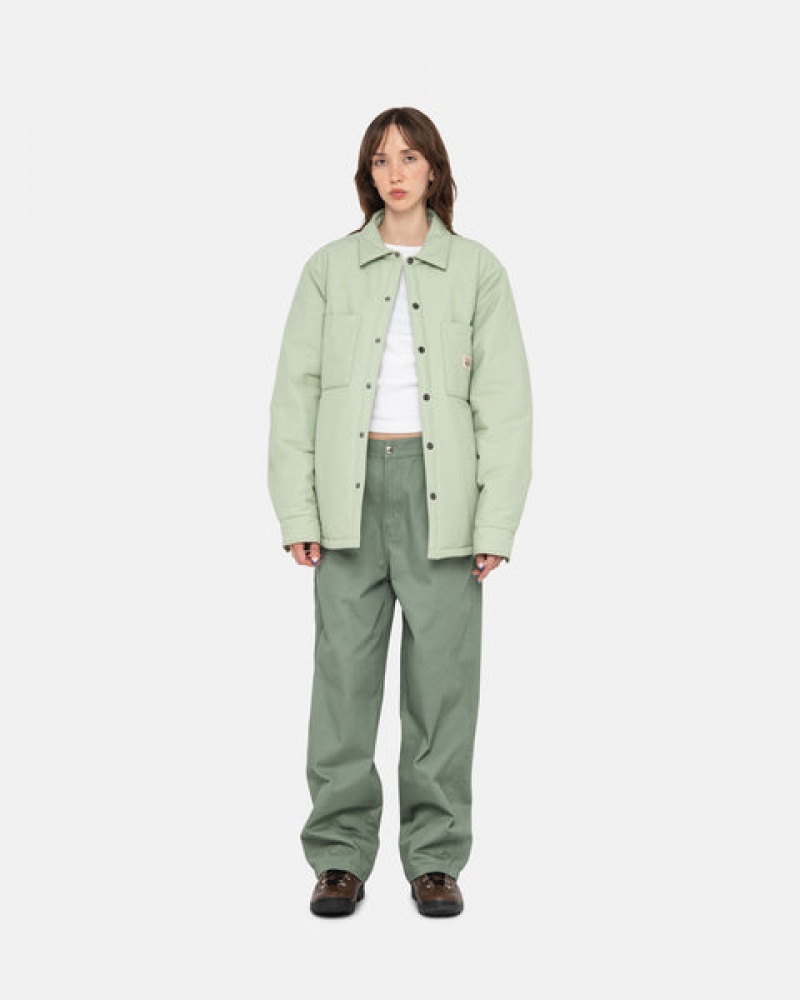 Stussy Padded Tech Over Shirt Men Shirt Jackets Green | OZK-4606