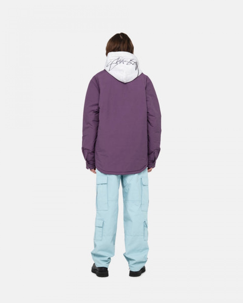 Stussy Padded Tech Over Shirt Men Shirts Purple | OIZ-1204