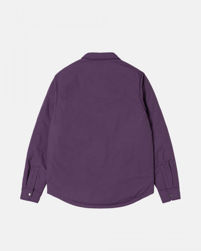 Stussy Padded Tech Over Shirt Men Shirts Purple | OIZ-1204