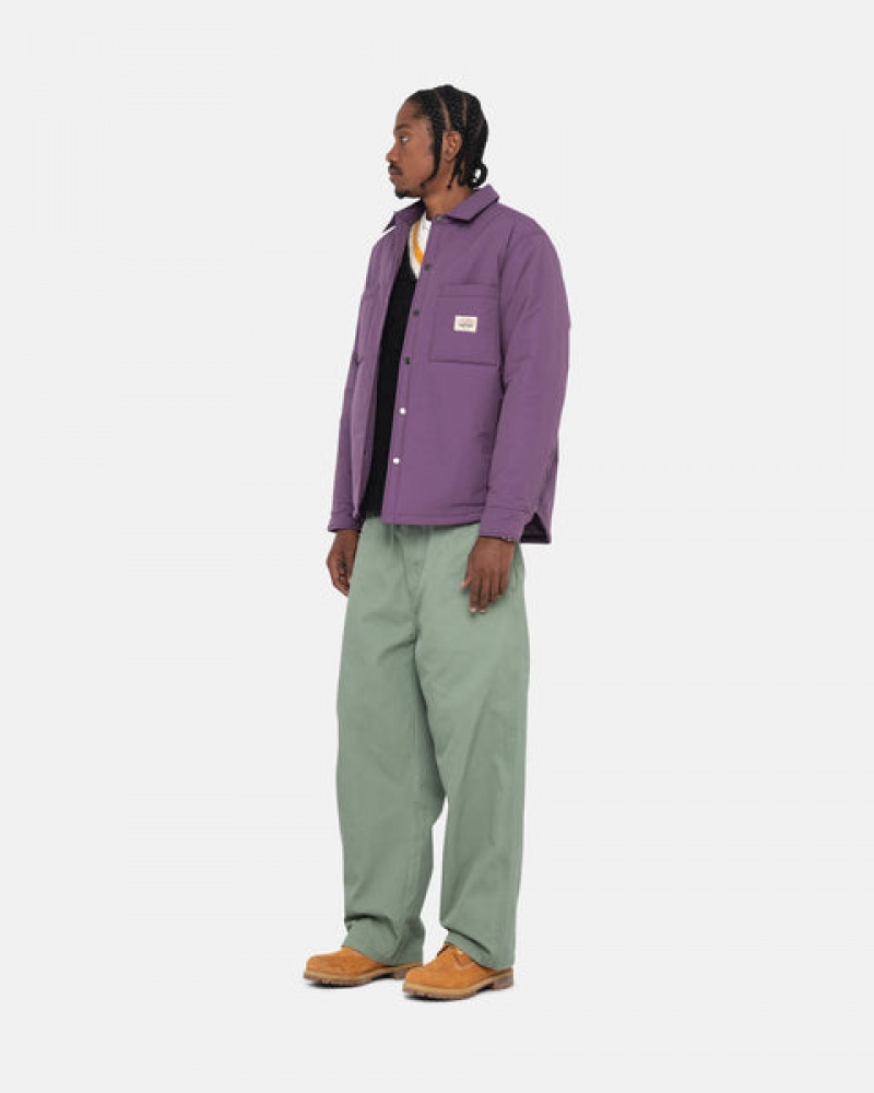 Stussy Padded Tech Over Shirt Men Shirts Purple | OIZ-1204