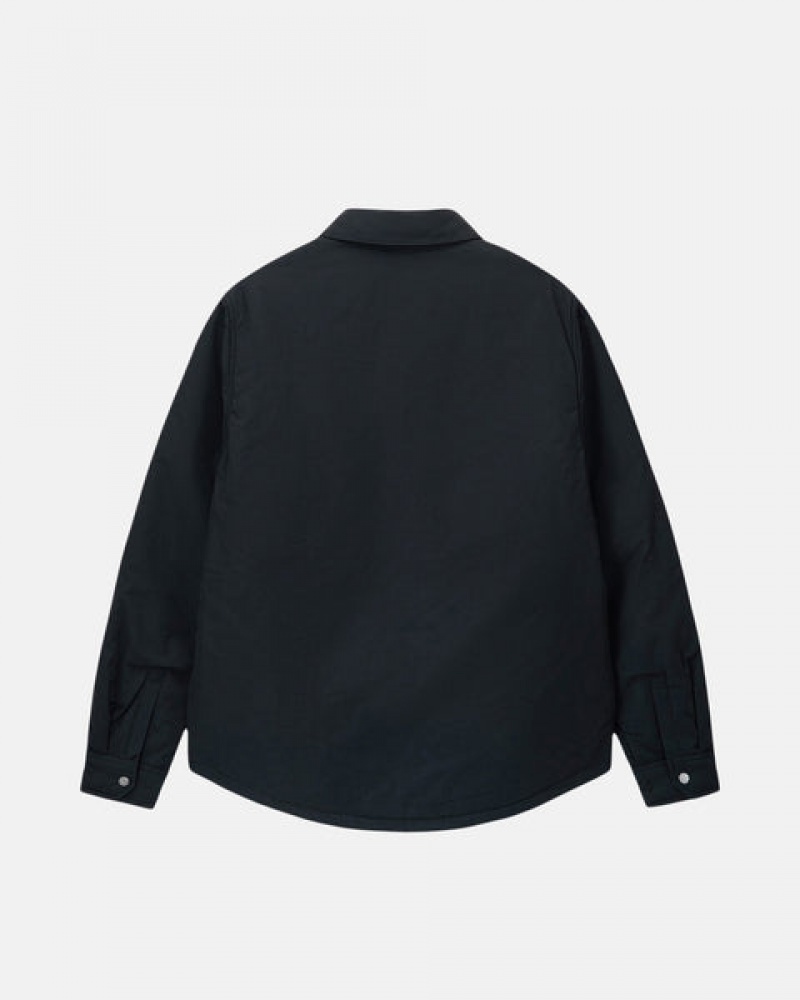 Stussy Padded Tech Over Shirt Men Shirts Black | VCY-1996