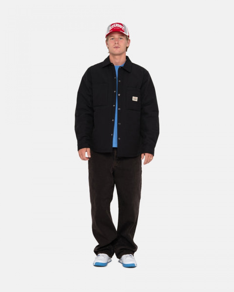 Stussy Padded Tech Over Shirt Men Shirts Black | VCY-1996