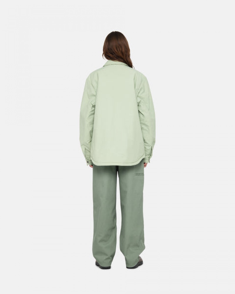 Stussy Padded Tech Over Shirt Women Shirts Green | LGR-0180