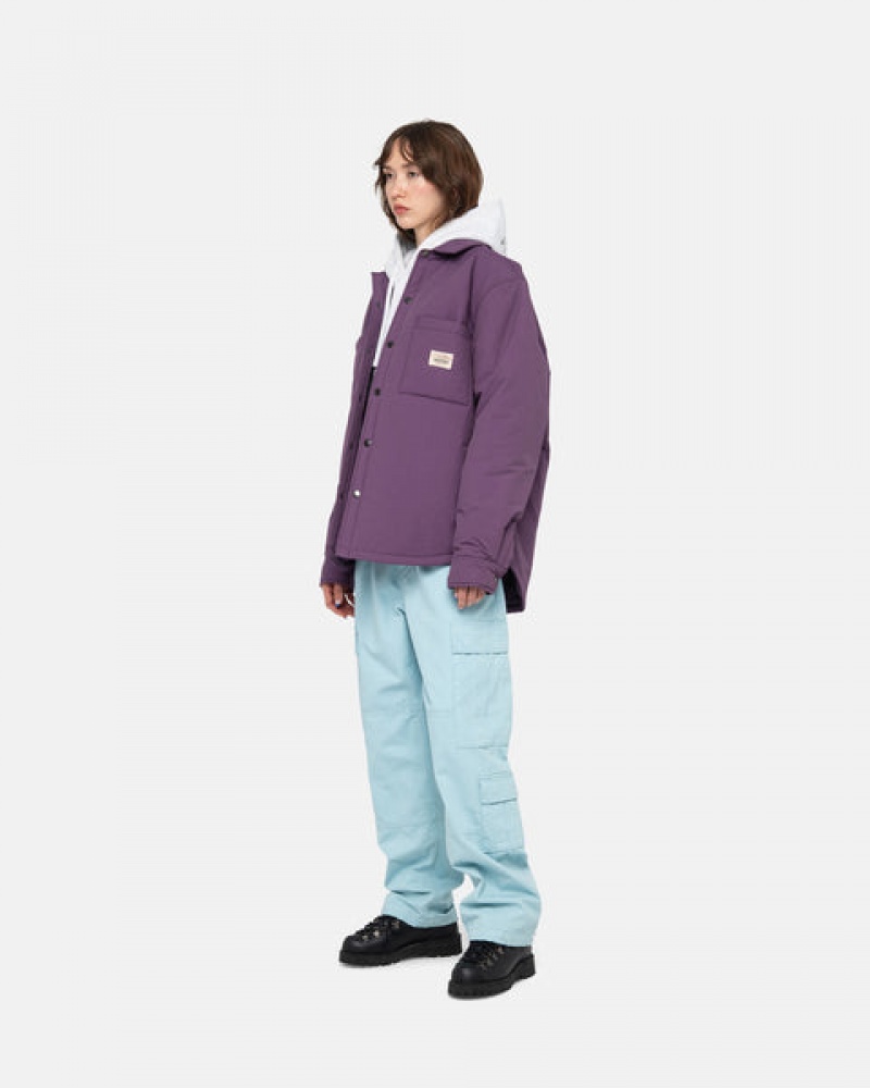 Stussy Padded Tech Over Shirt Women Shirts Purple | QHC-8288