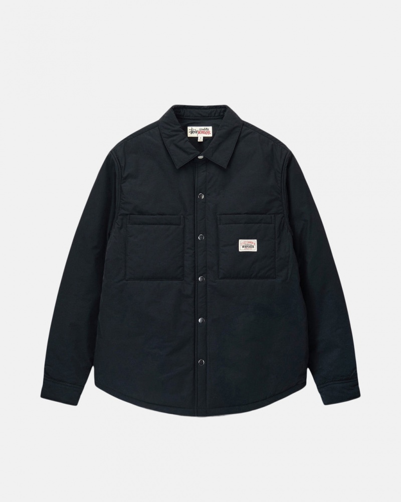 Stussy Padded Tech Over Shirt Women Shirts Black | CTB-7565