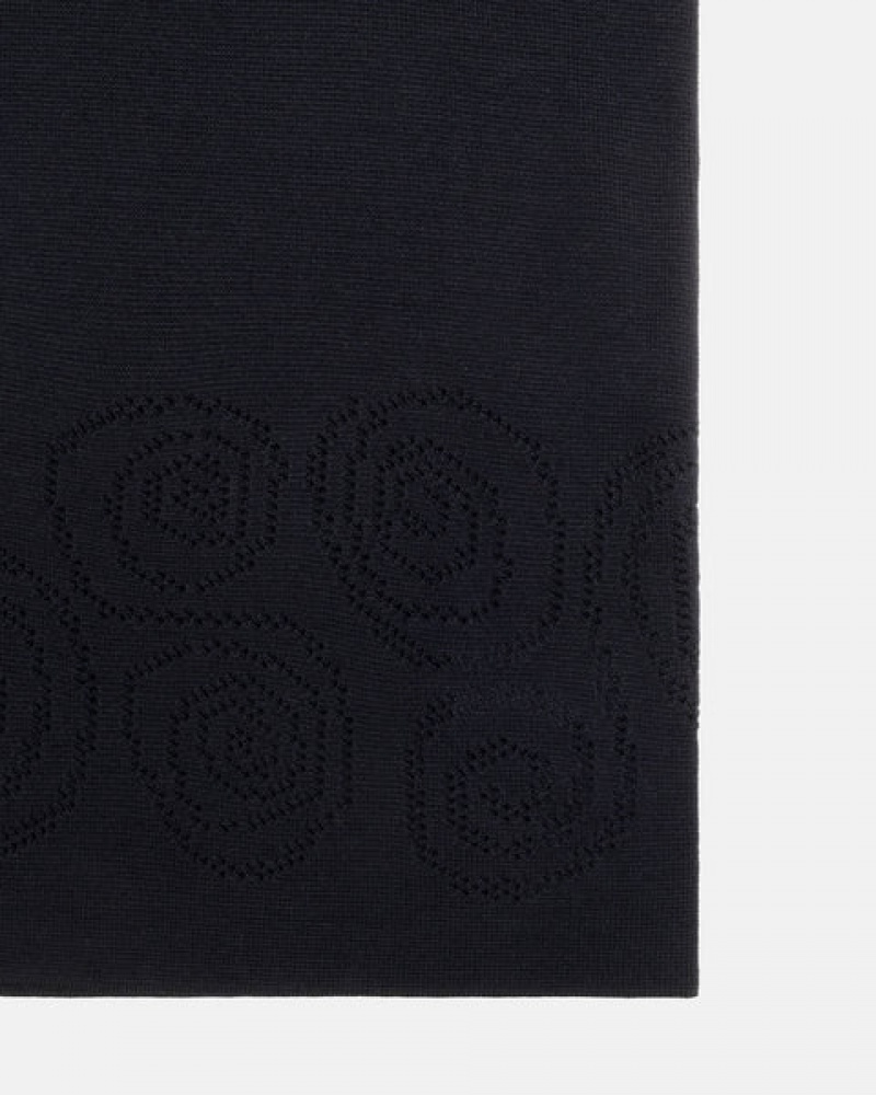 Stussy Perforated Swirl Knit Shirt Women Shirts Black | FDQ-5568