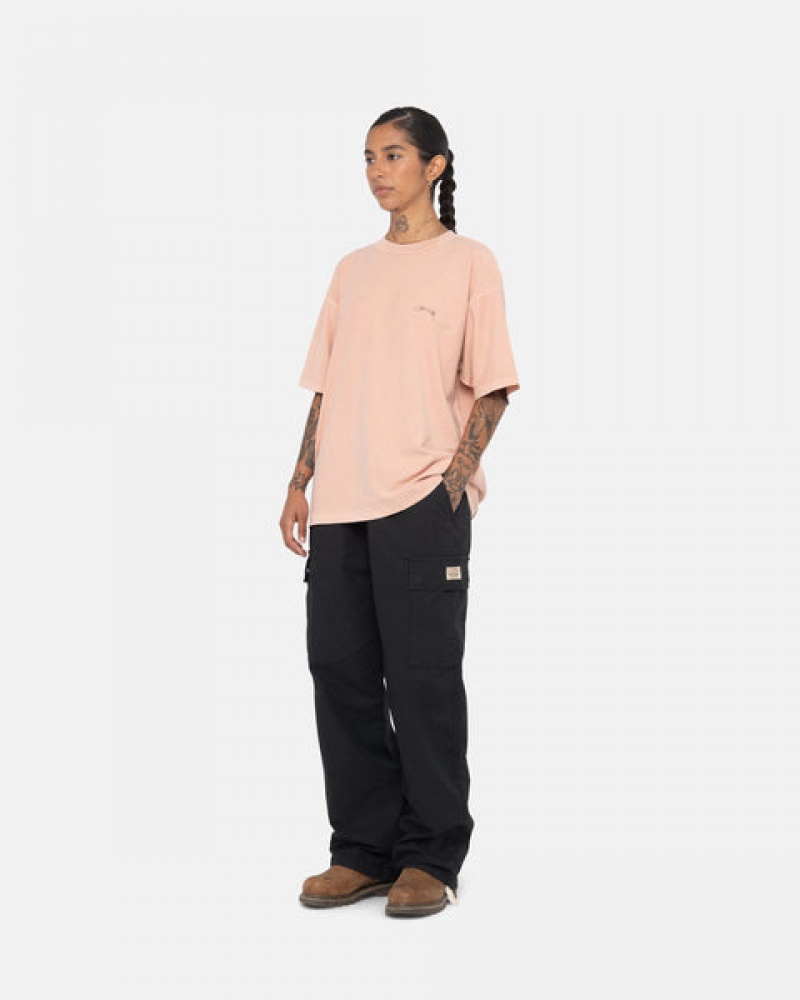 Stussy Pig. Dyed Inside Out Crew Men T Shirt Light Pink | FFE-4863