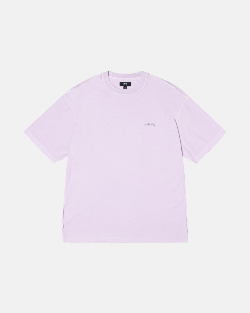 Stussy Pig. Dyed Inside Out Crew Men T Shirt Purple | WQQ-5505