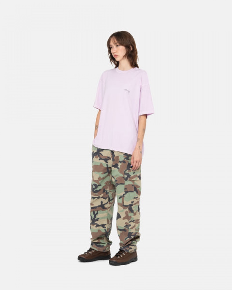 Stussy Pig. Dyed Inside Out Crew Men Tops Purple | AQK-5276