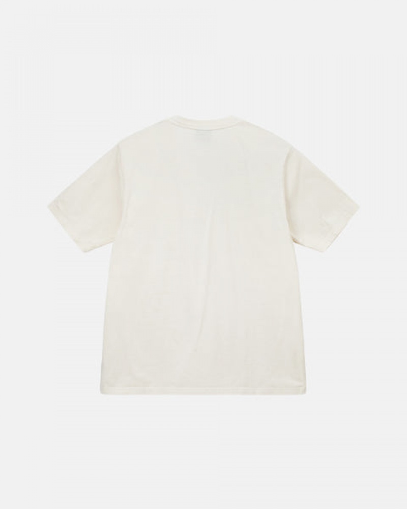 Stussy Pigment Dyed Crew Men T Shirt Beige | DOB-4066