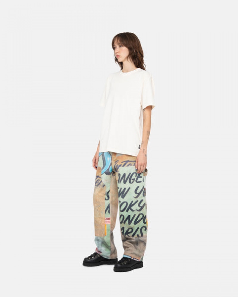 Stussy Pigment Dyed Crew Women T Shirt Beige | QCR-7786