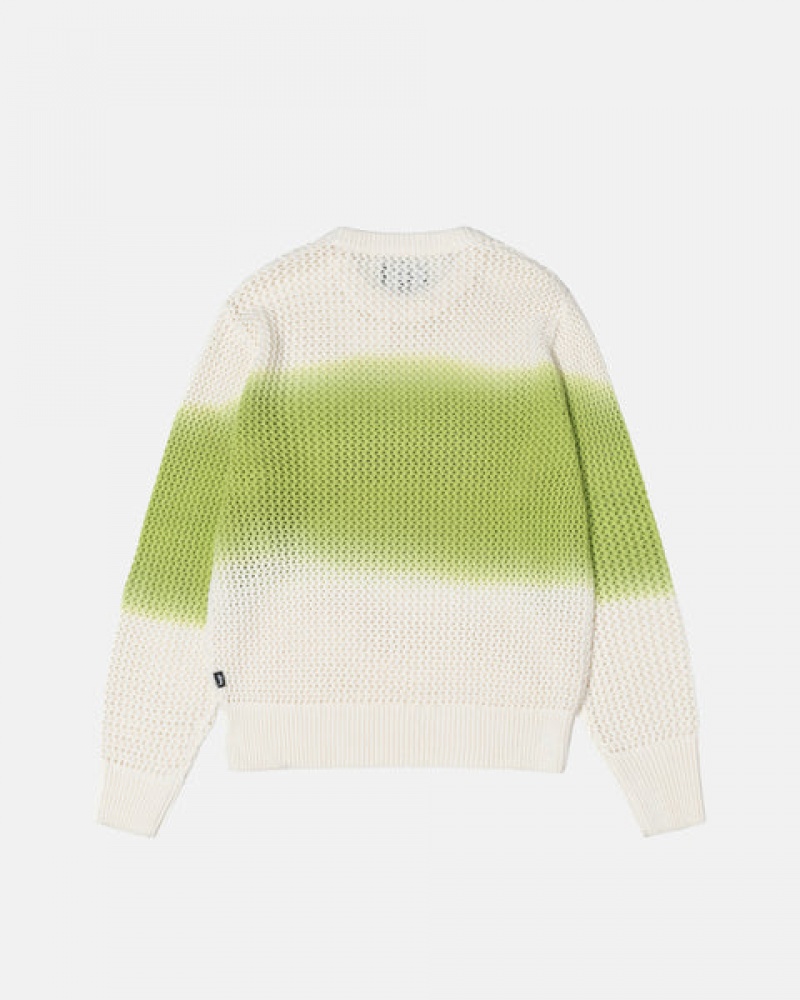 Stussy Pigment Dyed Loose Gauge Knit Sweater Women Sweaters Dark Green | LOR-8400