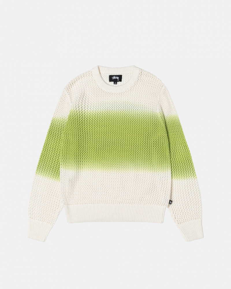 Stussy Pigment Dyed Loose Gauge Knit Sweater Women Sweaters Dark Green | LOR-8400