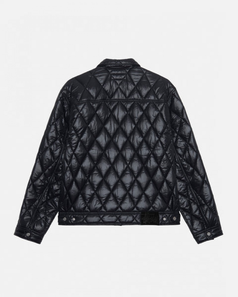 Stussy Ranch Jacket Quilted Nylon Men Jackets Black | PKQ-5880