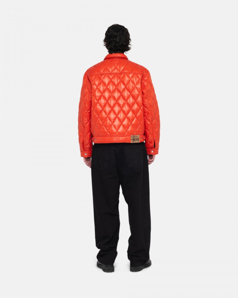 Stussy Ranch Jacket Quilted Nylon Men Jackets Red | RKE-2552