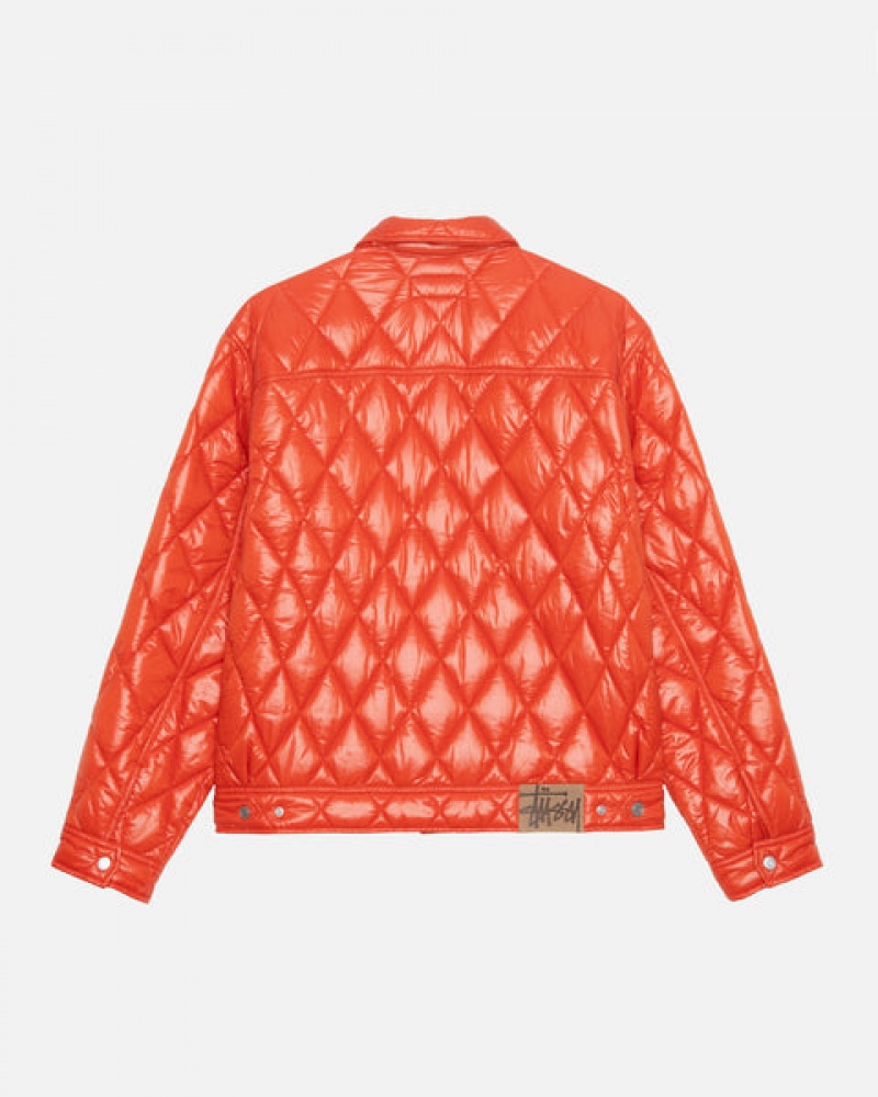 Stussy Ranch Jacket Quilted Nylon Men Jackets Red | RKE-2552