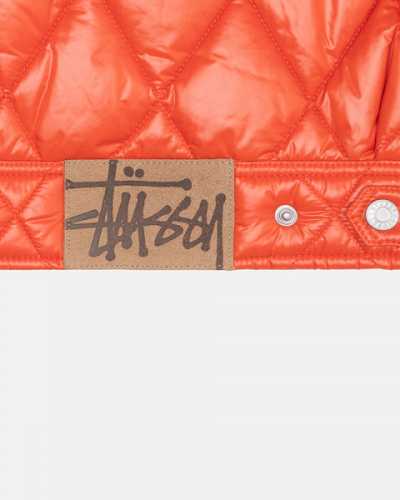 Stussy Ranch Jacket Quilted Nylon Men Jackets Red | RKE-2552