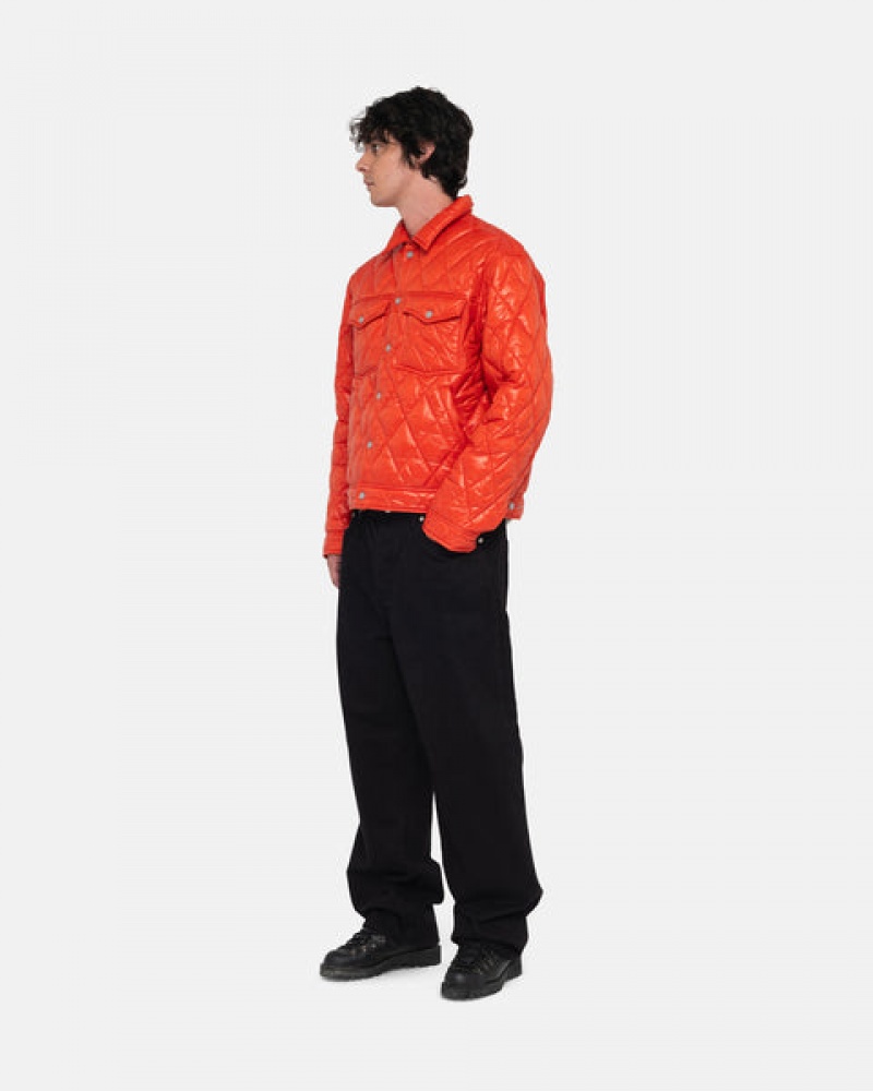 Stussy Ranch Jacket Quilted Nylon Men Jackets Red | RKE-2552