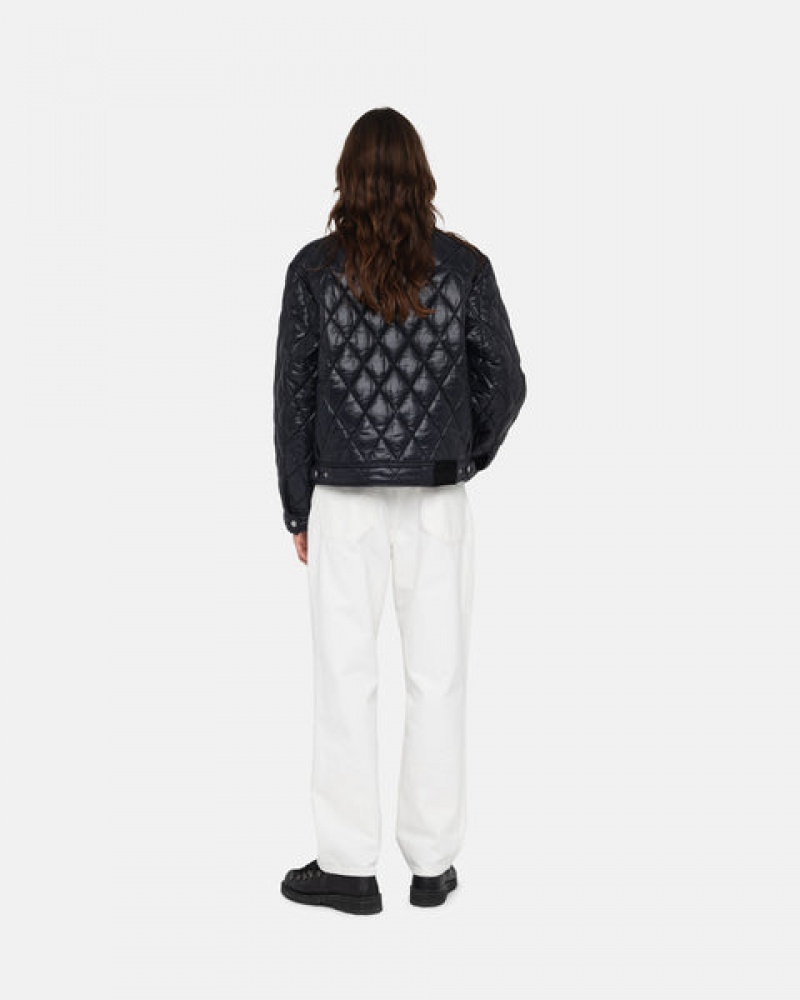 Stussy Ranch Jacket Quilted Nylon Women Jackets Black | OMQ-3883