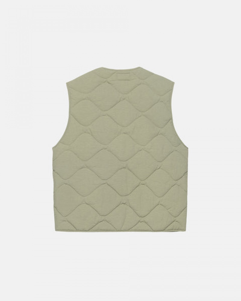 Stussy Recycled Nylon Liner Vest Men Vest Brown | PBP-7460