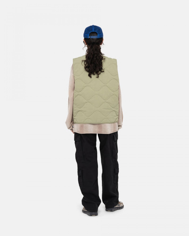 Stussy Recycled Nylon Liner Vest Men Vest Brown | PBP-7460