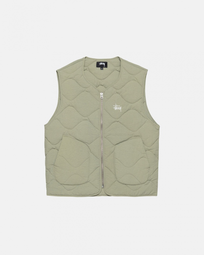 Stussy Recycled Nylon Liner Vest Men Vest Brown | PBP-7460