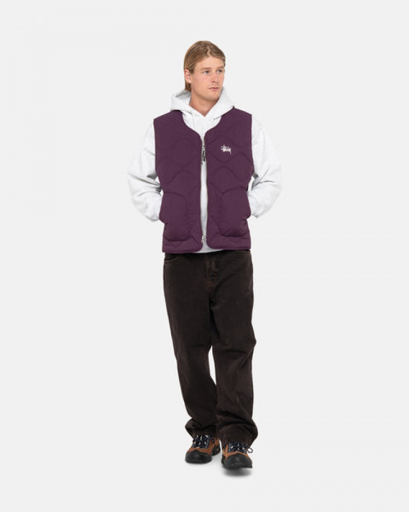 Stussy Recycled Nylon Liner Vest Men Vest Fuchsia | WNT-6385