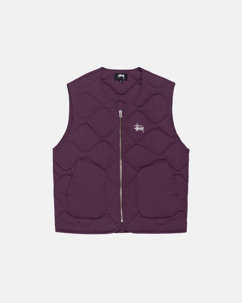 Stussy Recycled Nylon Liner Vest Men Vest Fuchsia | WNT-6385