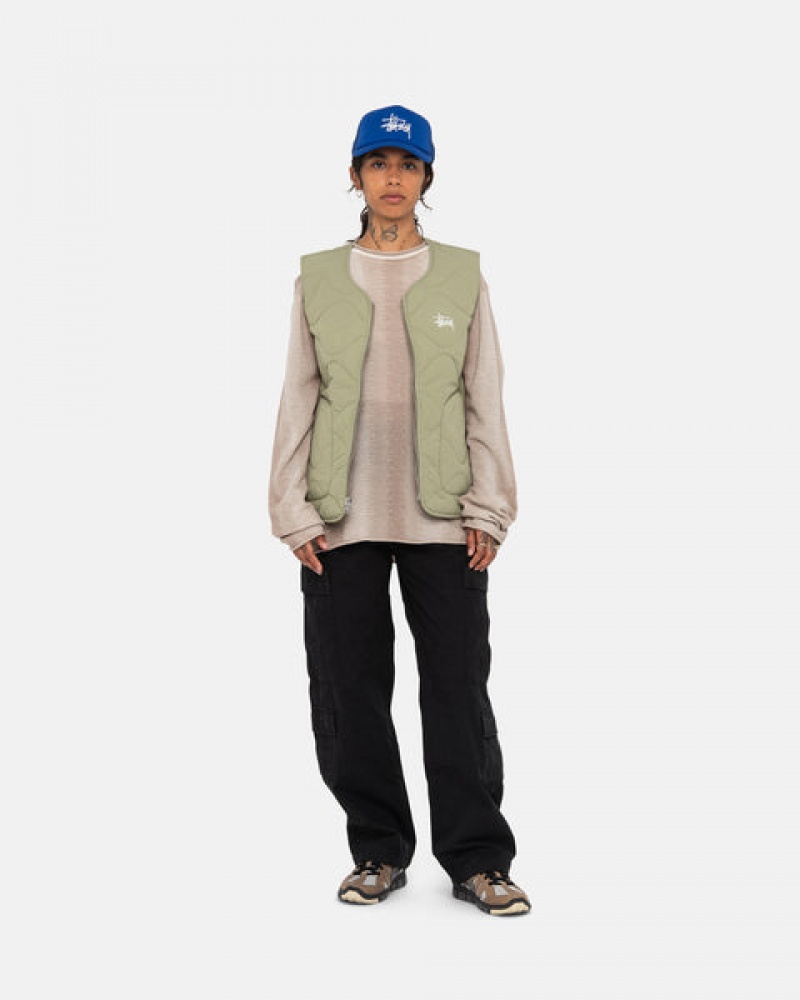 Stussy Recycled Nylon Liner Vest Women Vest Brown | RUU-2439