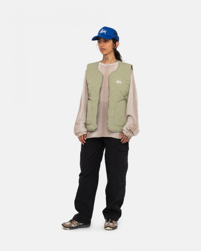 Stussy Recycled Nylon Liner Vest Women Vest Brown | RUU-2439