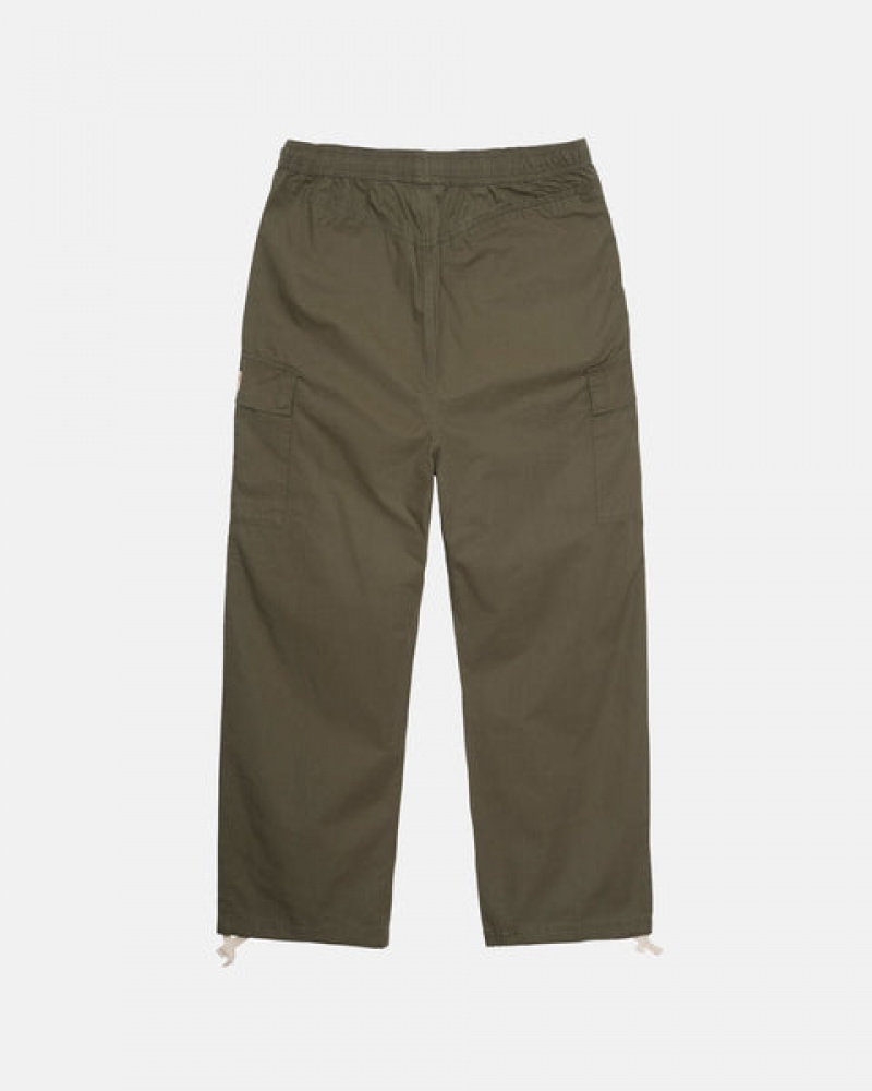 Stussy Ripstop Cargo Beach Pant Men Pants Olive | RYQ-2209