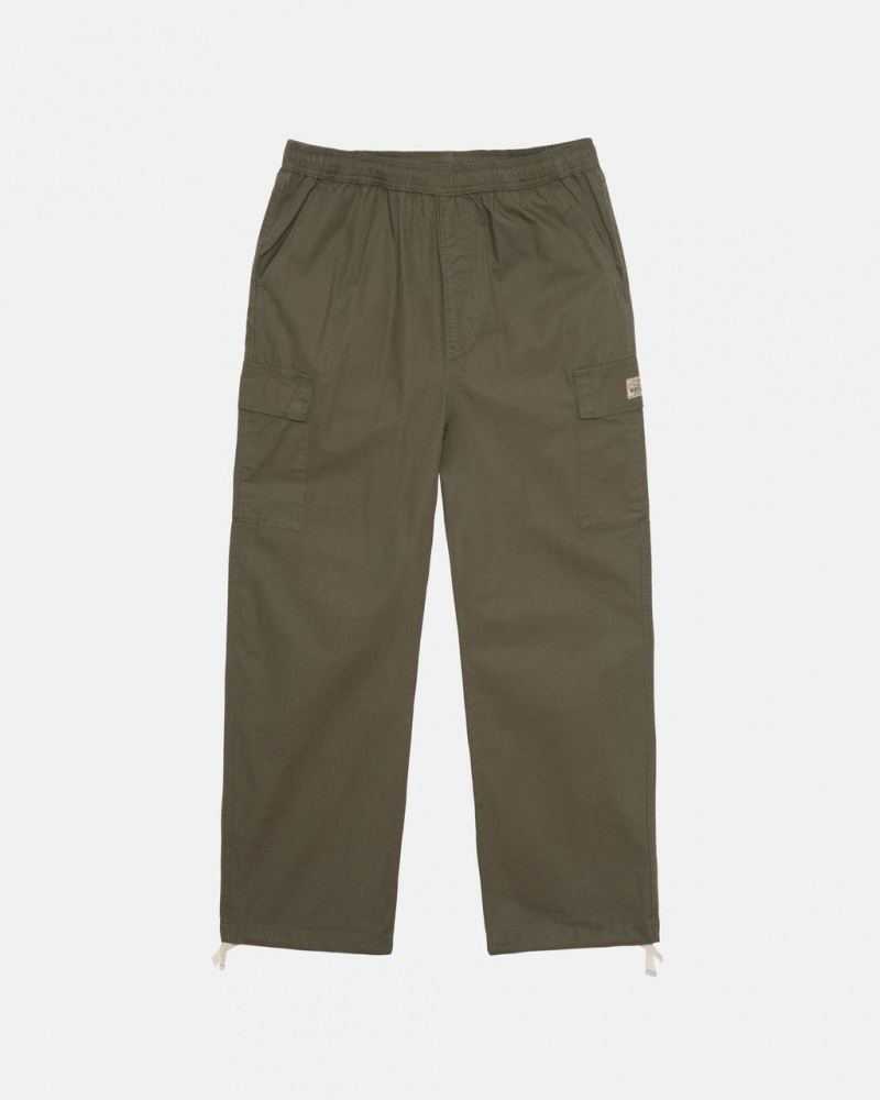 Stussy Ripstop Cargo Beach Pant Men Pants Olive | RYQ-2209