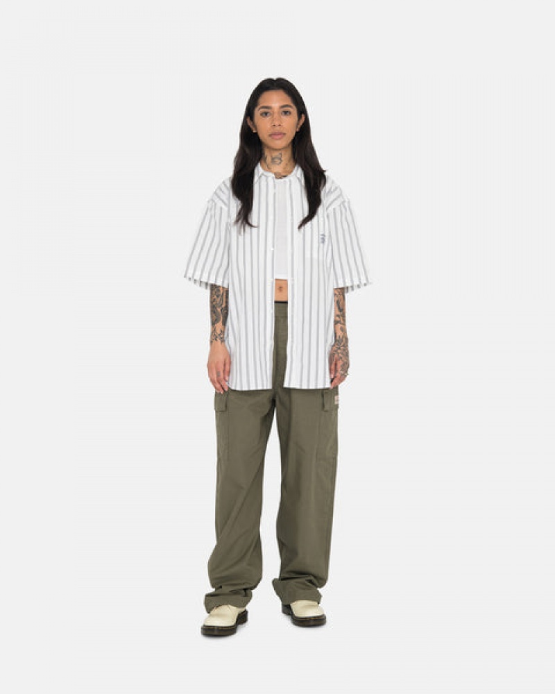 Stussy Ripstop Cargo Beach Pant Women Pants Olive | MYB-4162