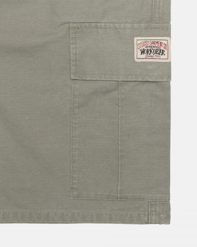 Stussy Ripstop Cargo Beach Short Men Shorts Olive | VHD-0649