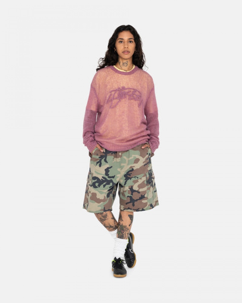 Stussy Ripstop Cargo Beach Short Women Shorts Camo | CZM-6291