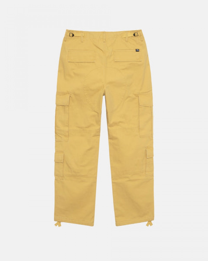 Stussy Ripstop Surplus Cargo Men Pants Yellow | EMI-9464