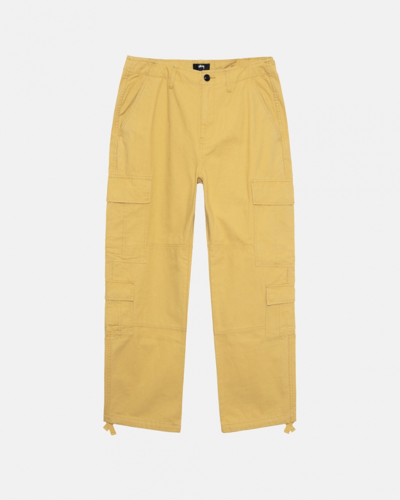 Stussy Ripstop Surplus Cargo Men Pants Yellow | EMI-9464