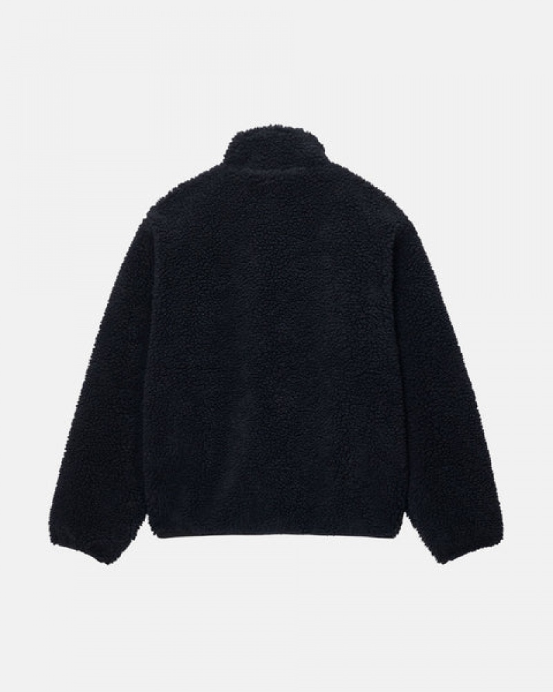 Stussy Sherpa Reversible Jacket Men Jackets Black | AOA-1514