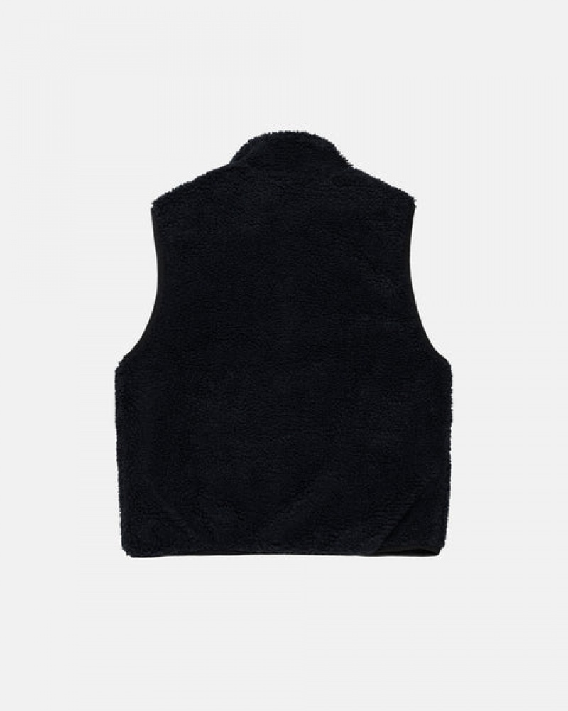 Stussy Sherpa Reversible Vest Men Vest Black | GJY-7028