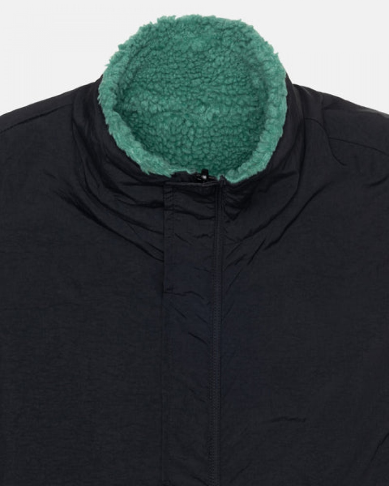 Stussy Sherpa Reversible Vest Men Vest Turquoise | JQN-9348