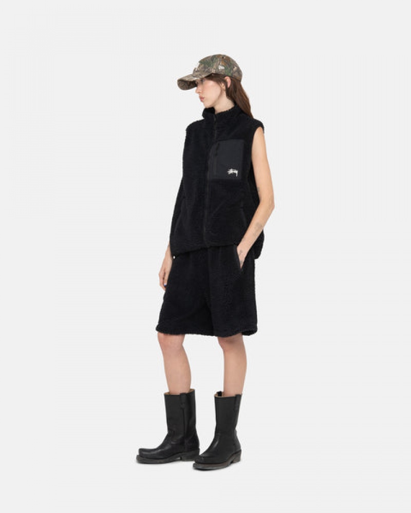 Stussy Sherpa Short Women Shorts Black | BBR-3710