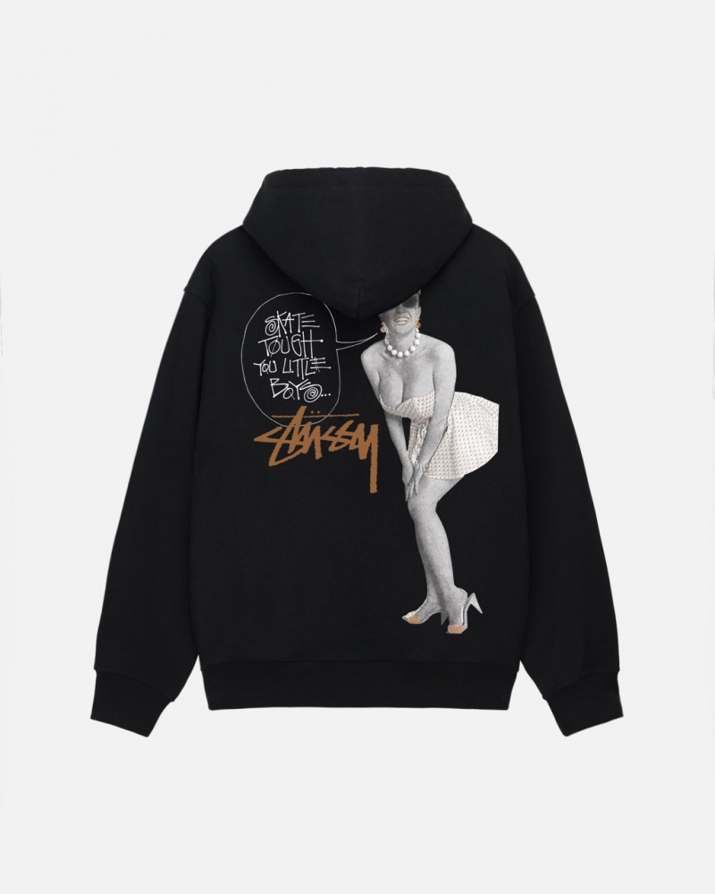 Stussy Skate Tough Hoodie Women Hoodie Black | QSR-1562