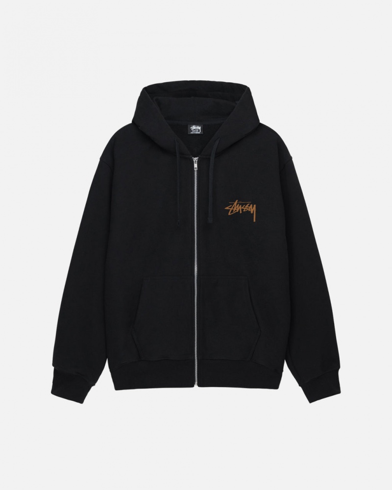 Stussy Skate Tough Zip Hoodie Men Hoodie Black | UKA-6889