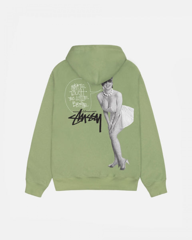 Stussy Skate Tough Zip Hoodie Men Hoodie Green | BQZ-6862