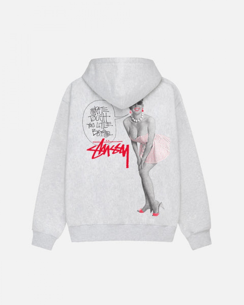 Stussy Skate Tough Zip Hoodie Men Hoodie Grey | LXE-9181