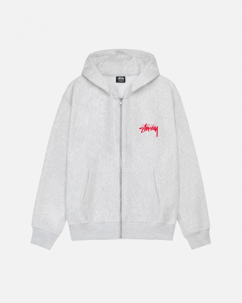 Stussy Skate Tough Zip Hoodie Men Hoodie Grey | LXE-9181